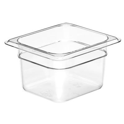 Cambro 64CW135 Camwear 1/6 Size Clear Food Pan 4&quot; Deep - 6/Case