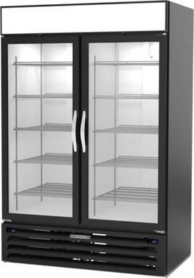 Beverage Air MMRF49HC-1-A-BW 52"W Two-Section Glass Door MarketMax DUAL TEMP Merchandiser