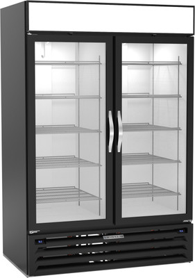 Beverage Air MMRF49HC-1-A-BW 52"W Two-Section Glass Door MarketMax DUAL TEMP Merchandiser