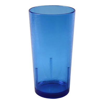 Cambro D24608 24 Oz. Sapphire Blue SAN Plastic Crackled Design Del Mar Tumbler