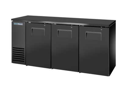 True TBB24-72-3S-Z1-BST-B-1 71.88"W Three-Section Solid Door Back Bar Cooler