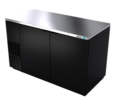 Asber ABBC-58 59.5" W Two-Section Solid Door Back Bar Cooler