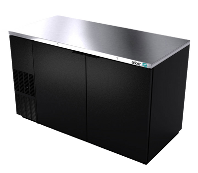 Asber ABBC-58 59.5" W Two-Section Solid Door Back Bar Cooler
