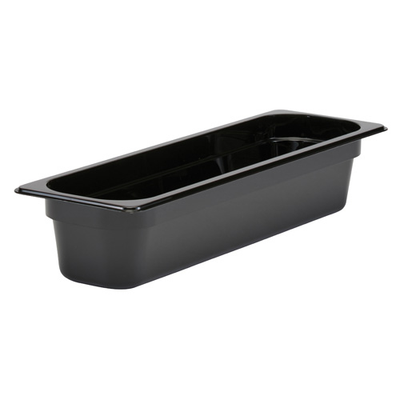 Cambro 24LPCW110 Camwear 1/2 Size Black Food Pan 4" Deep