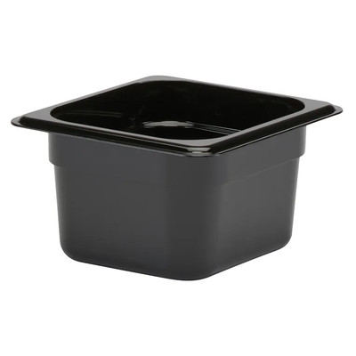 Cambro 64CW110 Camwear 1/6 Size Black Food Pan 4" Deep