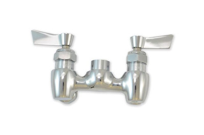 Fisher 36000 4" Centers Backsplash Mount Lever Handles Brass Control Valve