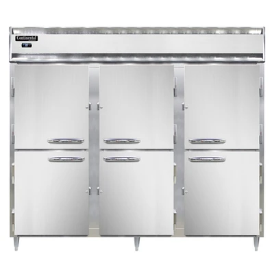 Continental Refrigerator D3RENSSHD 85.5" W Three-Section Solid Door Reach-In Designer Line Wide Refrigerator