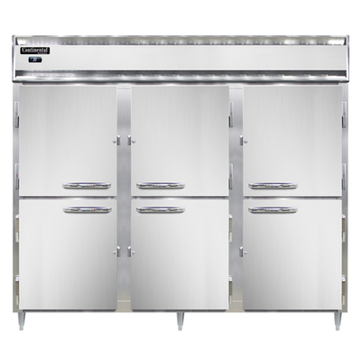 Continental Refrigerator D3RENSSHD 85.5" W Three-Section Solid Door Reach-In Designer Line Wide Refrigerator