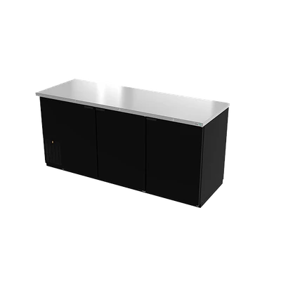 Asber ABBC-78 80" W Three-Section Solid Door Back Bar Cooler