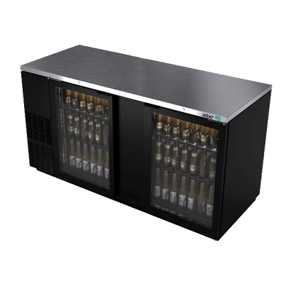 Asber ABBC-68G 69.5" W Two-Section Glass Door Back Bar Cooler