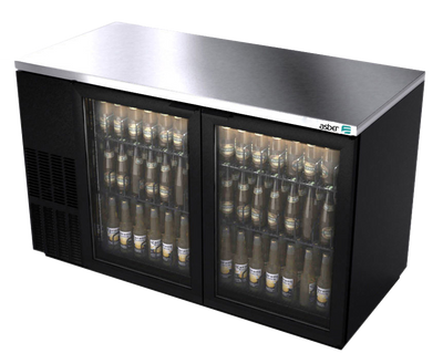 Asber ABBC-58G 59.5" W Two-Section Glass Door Back Bar Cooler
