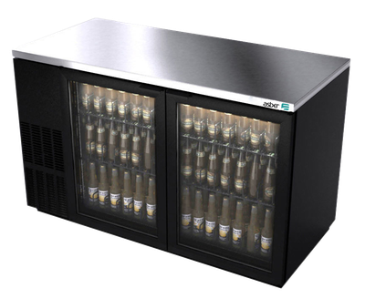 Asber ABBC-58G 59.5" W Two-Section Glass Door Back Bar Cooler