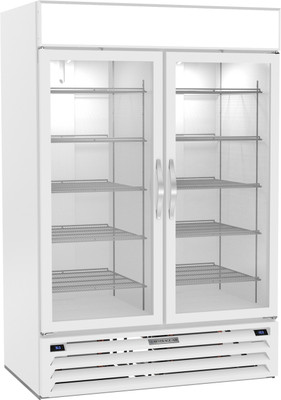 Beverage Air MMRF49HC-1-A-WW 52"W Two-Section Glass Door MarketMax DUAL TEMP Merchandiser