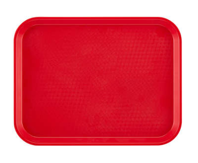 Cambro 1014FF163 10.04" Red Rectangle Fast Food Tray - 24/Case
