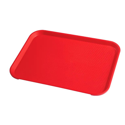 Cambro 1014FF163 10.04" Red Rectangle Fast Food Tray - 24/Case