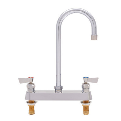 Fisher 3315 Deck Mount Faucet With 8 Centers And 12&quot; Swivell Gooseneck Spout