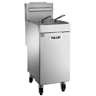 Vulcan 1VEG35M-NG 35 Lbs. Stainless Steel Natural Gas Floor Model Fryer - 70,000 BTU