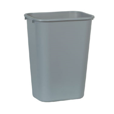 Rubbermaid FG295700Gray Waste Basket 41 1/4 Quart 15 1/4" W X 11" D X 19 7/8" H Medium Soft Rolled Rims All Plastic (12 Each Per Case)