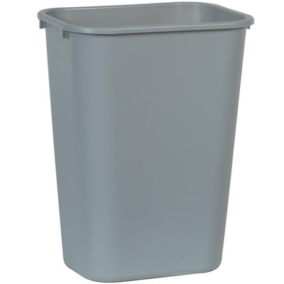 Rubbermaid FG295700Gray Waste Basket 41 1/4 Quart 15 1/4" W X 11" D X 19 7/8" H Medium Soft Rolled Rims All Plastic (12 Each Per Case)