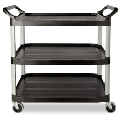 Rubbermaid FG409100BLA Utility Cart 100 Lb. Capacity Per Shelf Open Sided