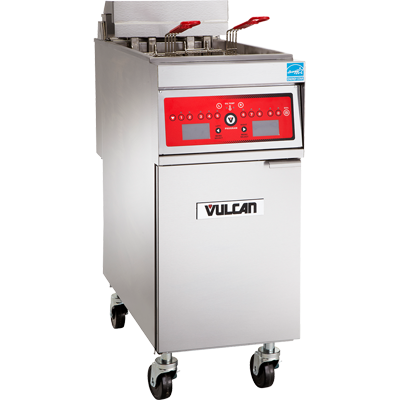 Vulcan 1ER85D-E 85 lb Electric Floor Fryer With Digital Controls - 208 Volts