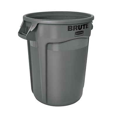 Rubbermaid FG263200Gray 32 Gallon Round High-Impact Plastic Gray ProSave BRUTE Container(6 Each Per Case)