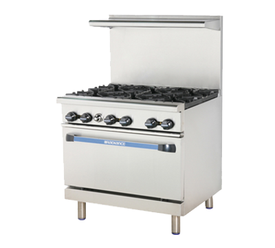 Turbo Air TAR-6-NG 36" Natural Gas Radiance Restaurant Range - 227,000 BTU