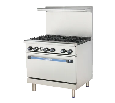 Turbo Air TAR-6-NG 36" Natural Gas Radiance Restaurant Range - 227,000 BTU
