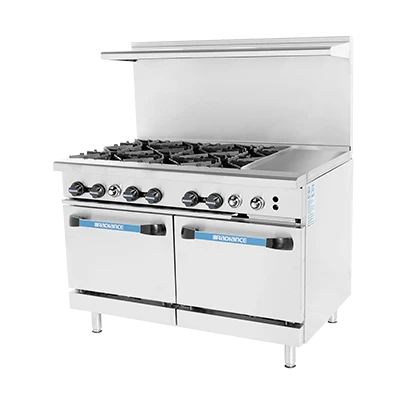 Turbo Air TARG-6B12G-NG 48" Natural Gas Radiance Restaurant Range - 284,000 BTU