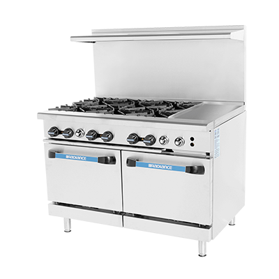 Turbo Air TARG-6B12G-NG 48" Natural Gas Radiance Restaurant Range - 284,000 BTU