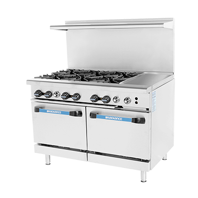 Turbo Air TARG-6B12G-NG 48" Natural Gas Radiance Restaurant Range - 284,000 BTU
