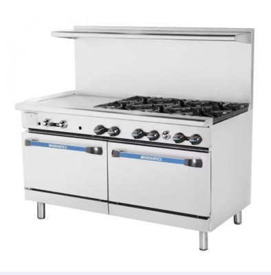 Turbo Air TARG-6B24G-LP 60" Liquid Propane Radiance Restaurant Range - 299,000 BTU