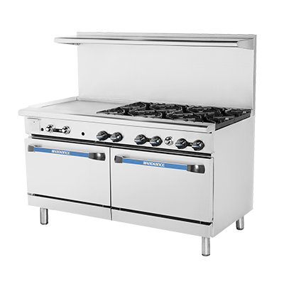 Turbo Air TARG-24G6B-NG 60" Natural Gas Radiance Restaurant Range - 299,000 BTU