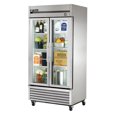 True T-35G-HC~FGD01 Two-Section Glass Door Reach-In Refrigerator