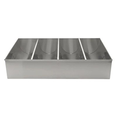 Winco SCB-4 Stainless Steel 17-3/8"L x 10-1/4"W x 3-7/8"H Cutlery Bin