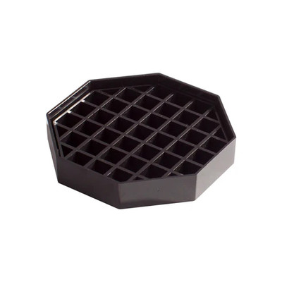 Winco DT-45 4.5" W Black Octagonal Plastic Drip Tray (4 Trays Per Pack)
