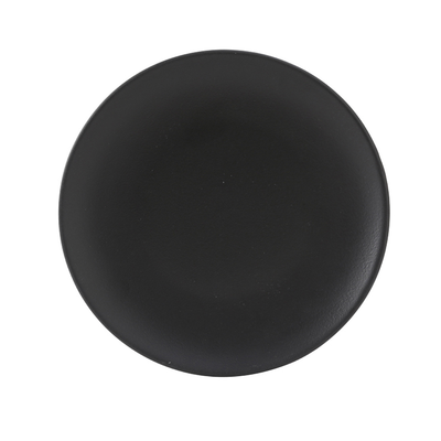 Tuxton VBA-064 Porcelain Matte Black Round Plate (3 Dozen Per Case)