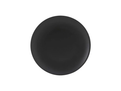 Tuxton VBA-064 Porcelain Matte Black Round Plate (3 Dozen Per Case)