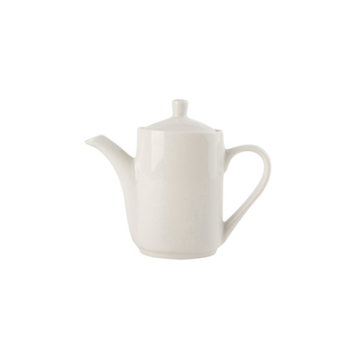 Tuxton BET-1305 China Coffee Pot/Teapot 13 Oz. American White/Eggshell (6 Each Per Case)
