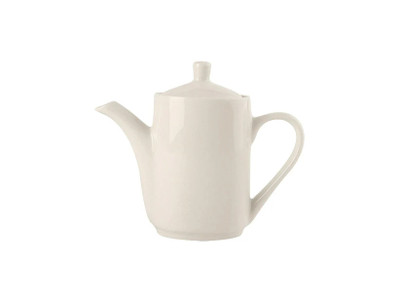 Tuxton BET-1305 China Coffee Pot/Teapot 13 Oz. American White/Eggshell (6 Each Per Case)
