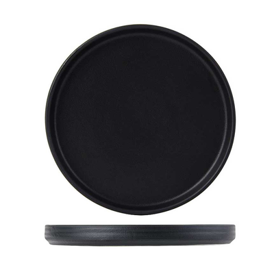 Tuxton VBAS064 6-1/2&quot; Porcelain Matte Black Round Plate (2 Dozen Per Case)