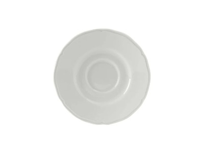Tuxton SCE-060 6" Porcelain Porcelain White Round Saucer (3 Dozen Per Case)