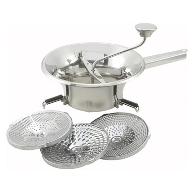 Winco SVM-9 2 qt. Medium 9" Dia. Stainless Steel Food Mill