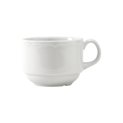 Tuxton SCF-0803 Porcelain Porcelain White Cup (3 Dozen Per Case)
