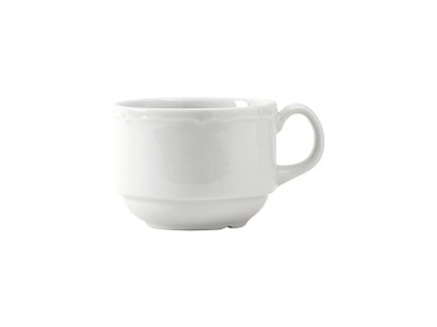 Tuxton SCF-0803 Porcelain Porcelain White Cup (3 Dozen Per Case)