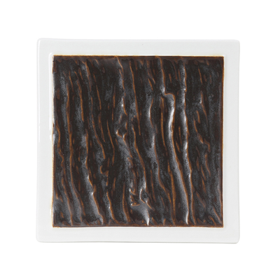 Tuxton GKP-500 China Lava/Porcelain White Square Plate (1 Dozen)
