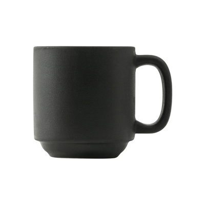 Tuxton VBM-110J 11 Oz. Porcelain Matte Black Yukon Mug - 2 Dozen Per Case