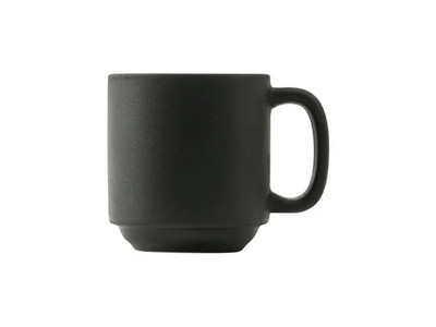 Tuxton VBM-110J 11 Oz. Porcelain Matte Black Yukon Mug - 2 Dozen Per Case