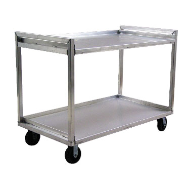 New Age 97178 22"W x 41"H x 54"D Correctional Utility Cart with 2 Open Shelves