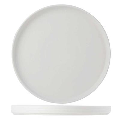 Tuxton VWAS106 10-3/4" Porcelain Matte White Round Plate (1 Dozen)
